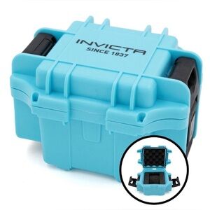 Invicta Dive Case Slot Single Watch Water Proof Case Brand New - Turquoise
